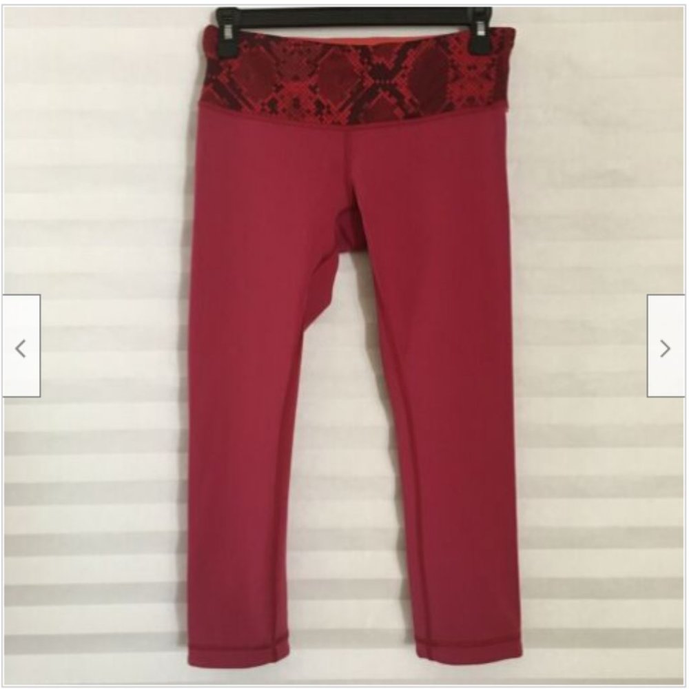 Lululemon Women's Red/ Orange Reversible Capri Yoga Pants‎ Leggings